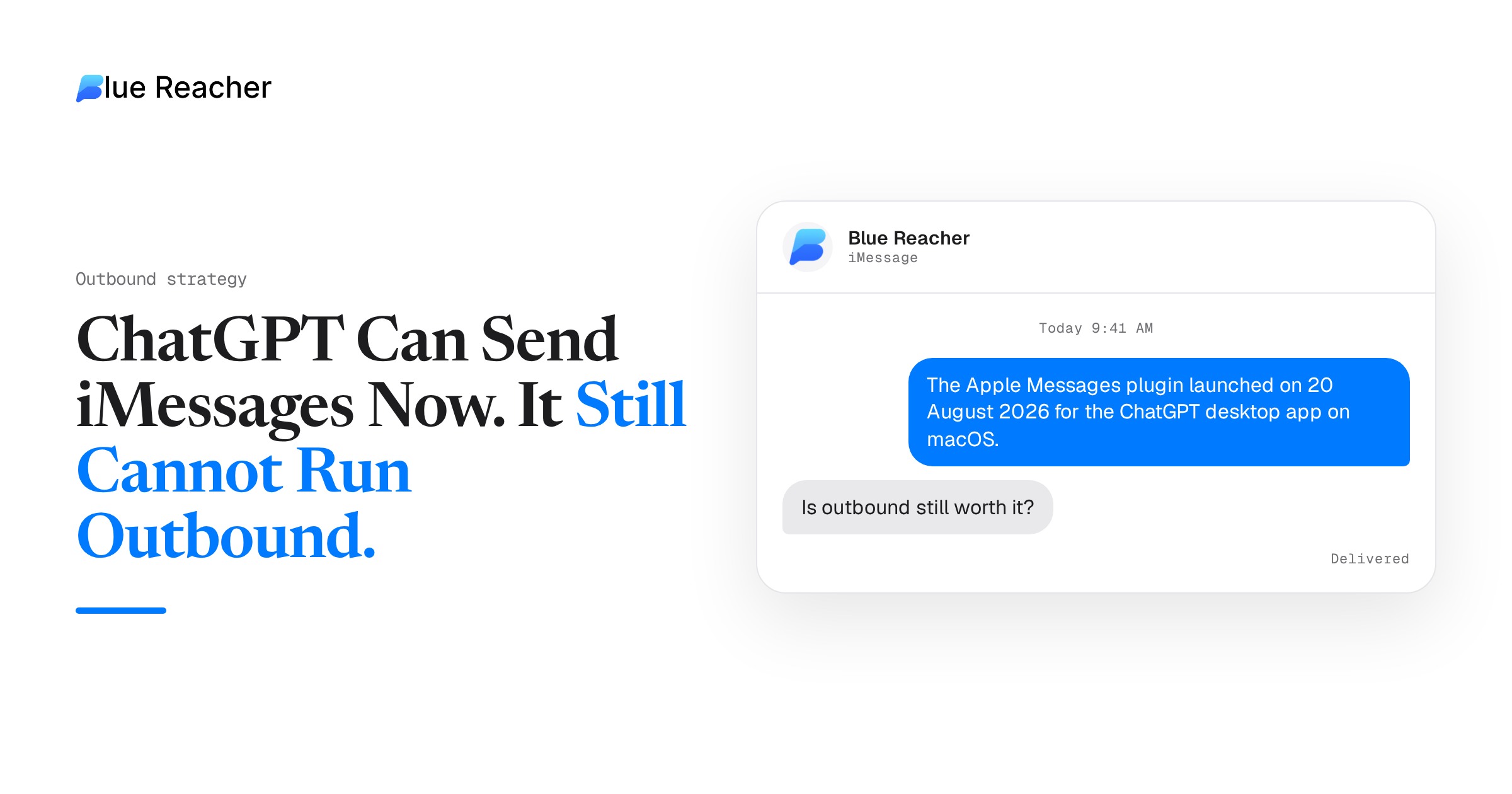 ChatGPT Can Send iMessages Now. It Still Cannot Run Outbound.