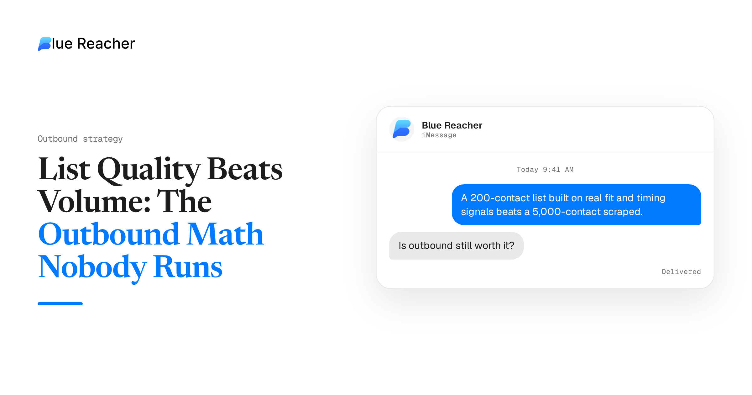 List Quality Beats Volume: The Outbound Math Nobody Runs