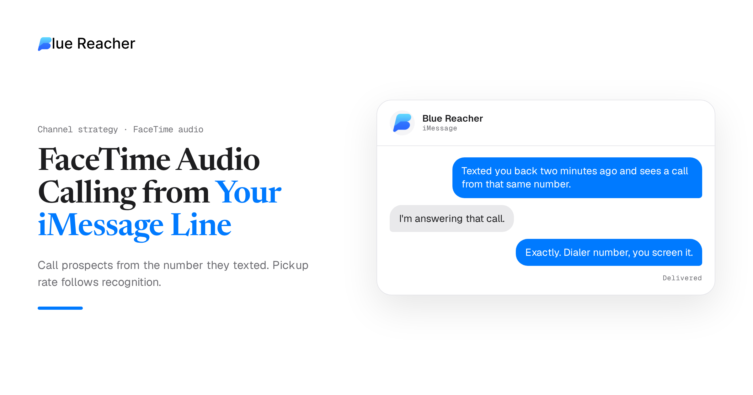 FaceTime Audio Calling from Your iMessage Line