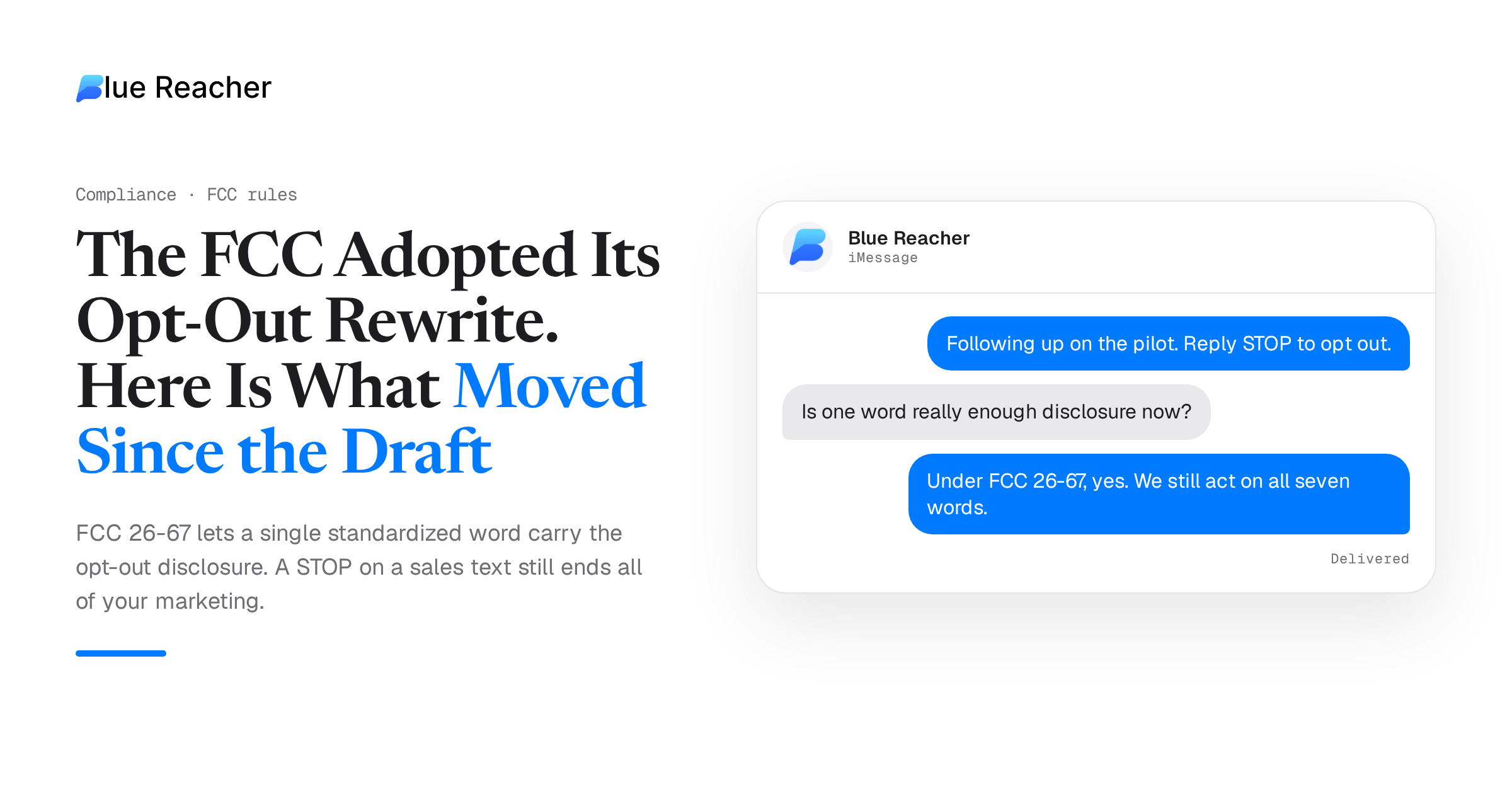 The FCC Adopted Its Opt-Out Rewrite. Here Is What Moved Since the Draft