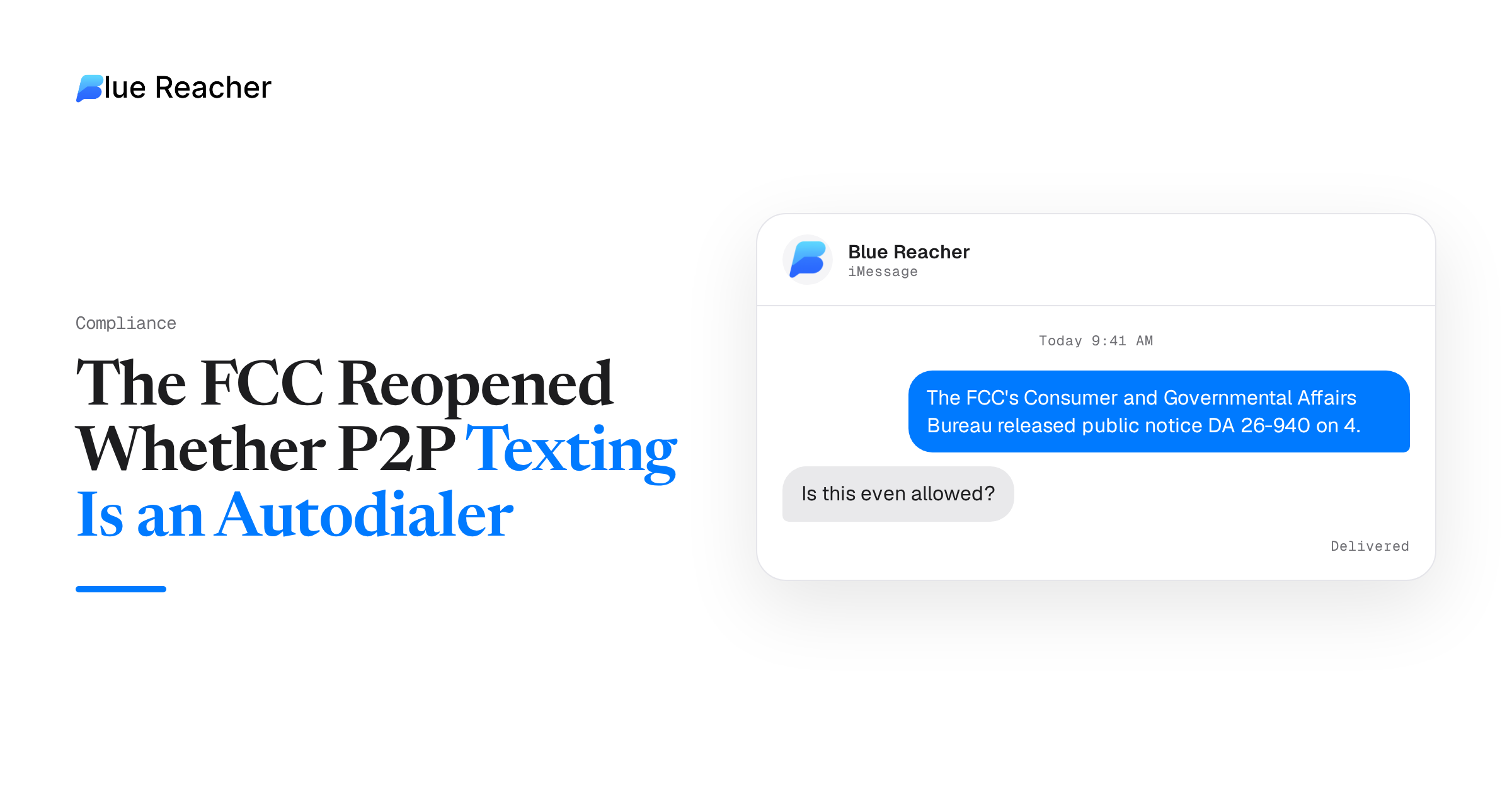 The FCC Reopened Whether P2P Texting Is an Autodialer