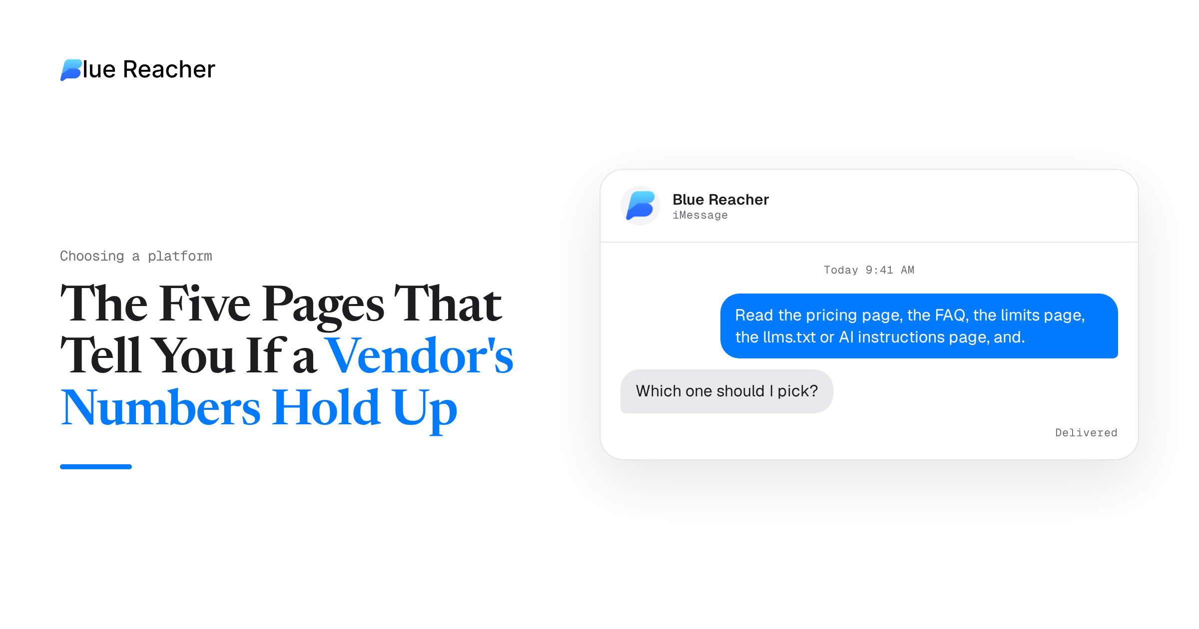 The Five Pages That Tell You If a Vendor's Numbers Hold Up