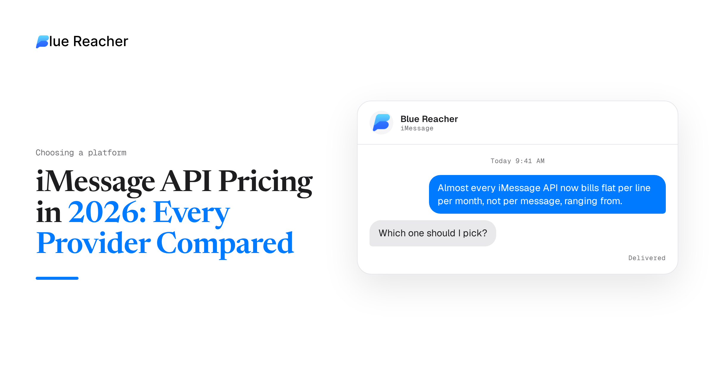 iMessage API Pricing in 2026: Every Provider Compared
