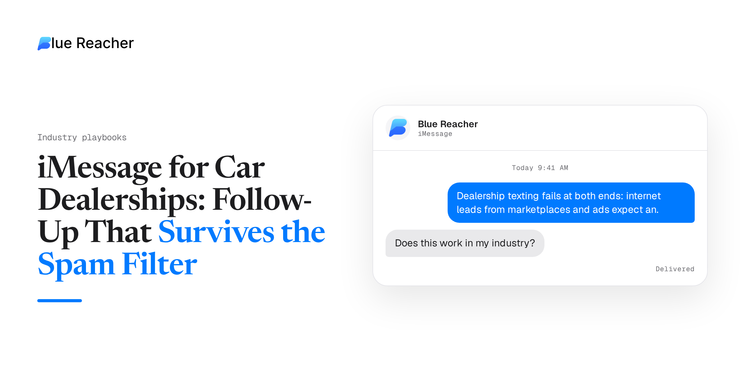 iMessage for Car Dealerships: Follow-Up That Survives the Spam Filter