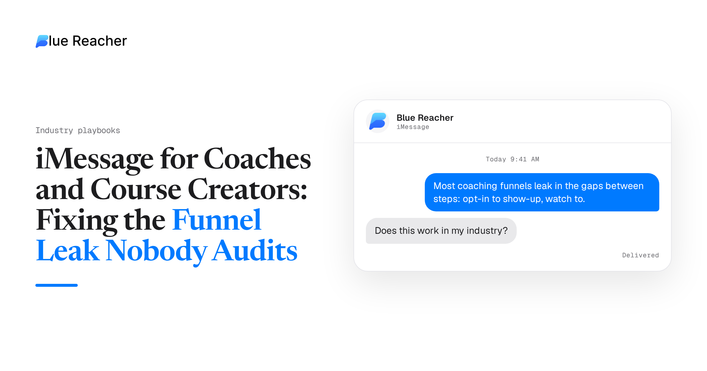 iMessage for Coaches and Course Creators: Fixing the Funnel Leak Nobody Audits