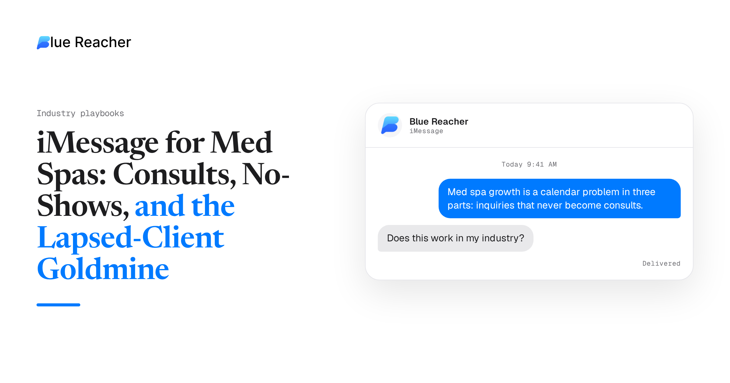iMessage for Med Spas: Consults, No-Shows, and the Lapsed-Client Goldmine