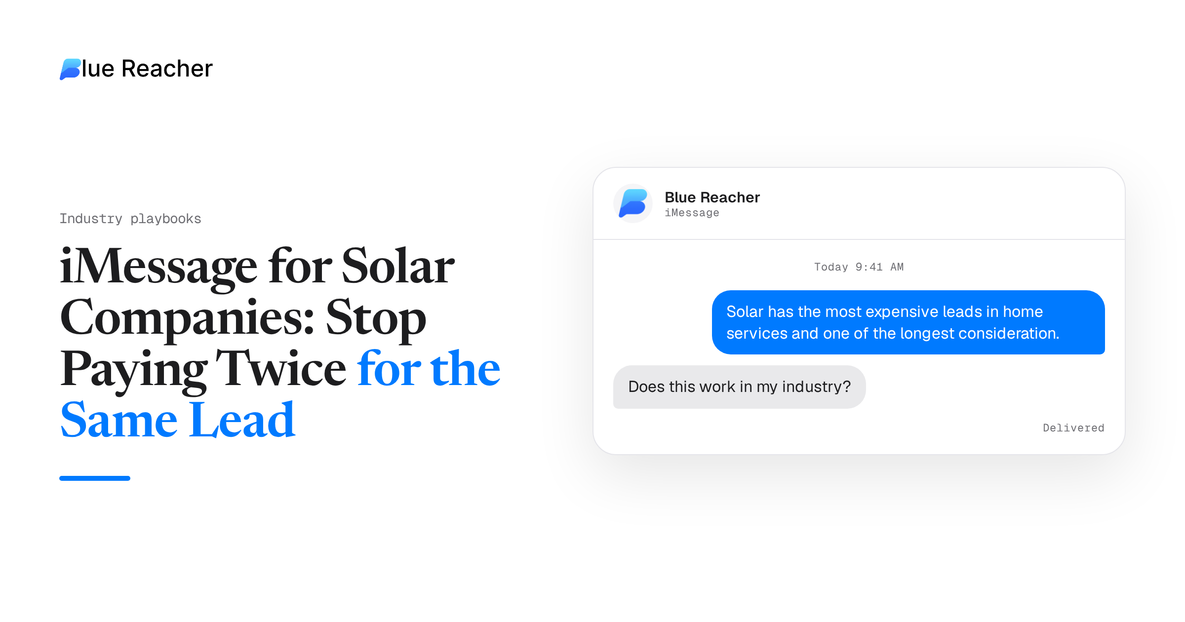 iMessage for Solar Companies: Stop Paying Twice for the Same Lead