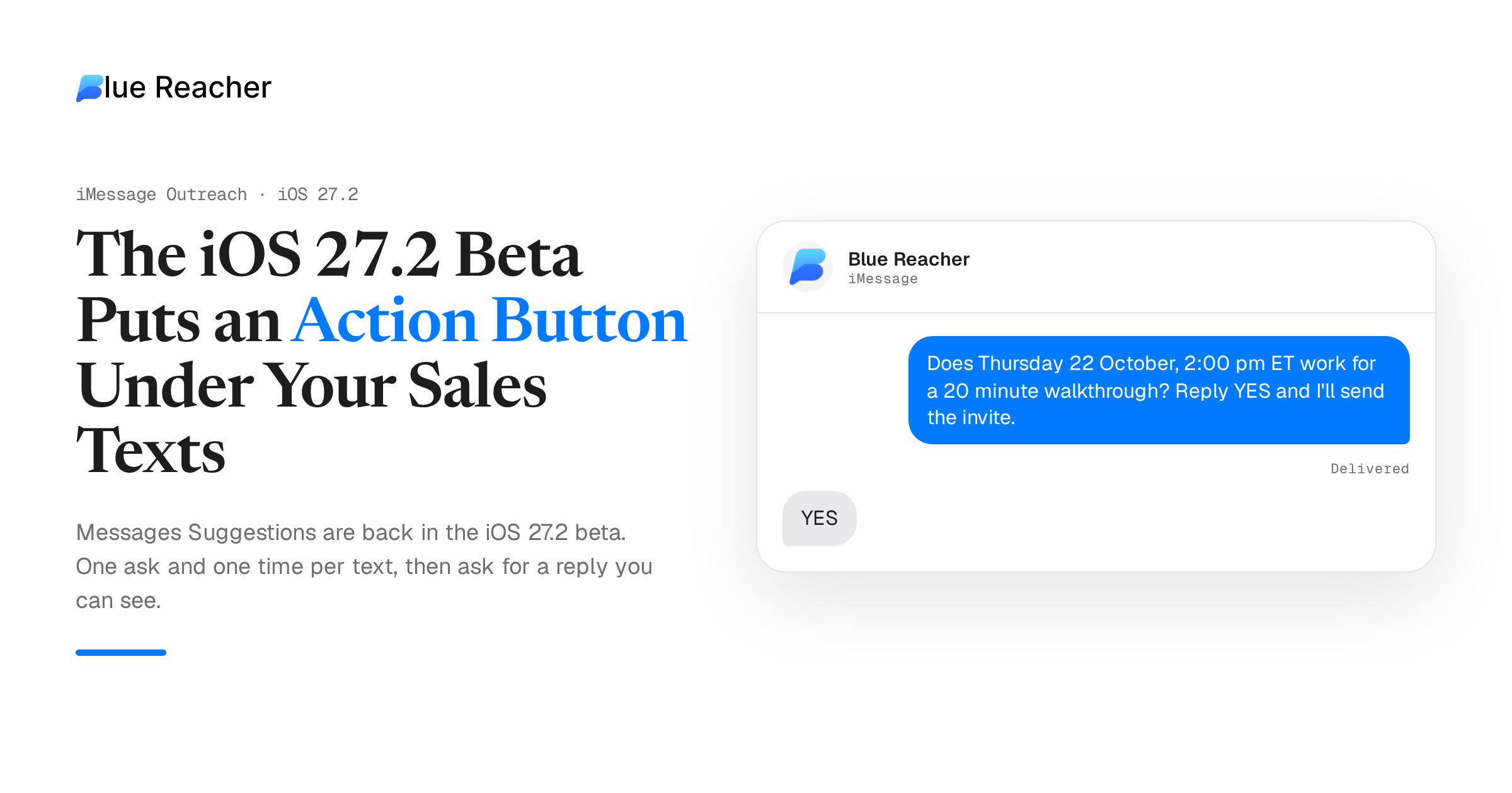 The iOS 27.2 Beta Puts an Action Button Under Your Sales Texts