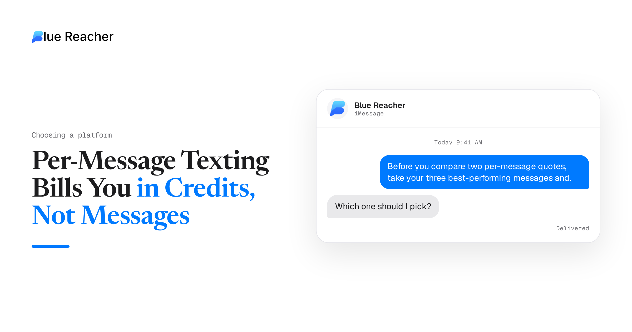 Per-Message Texting Bills You in Credits, Not Messages