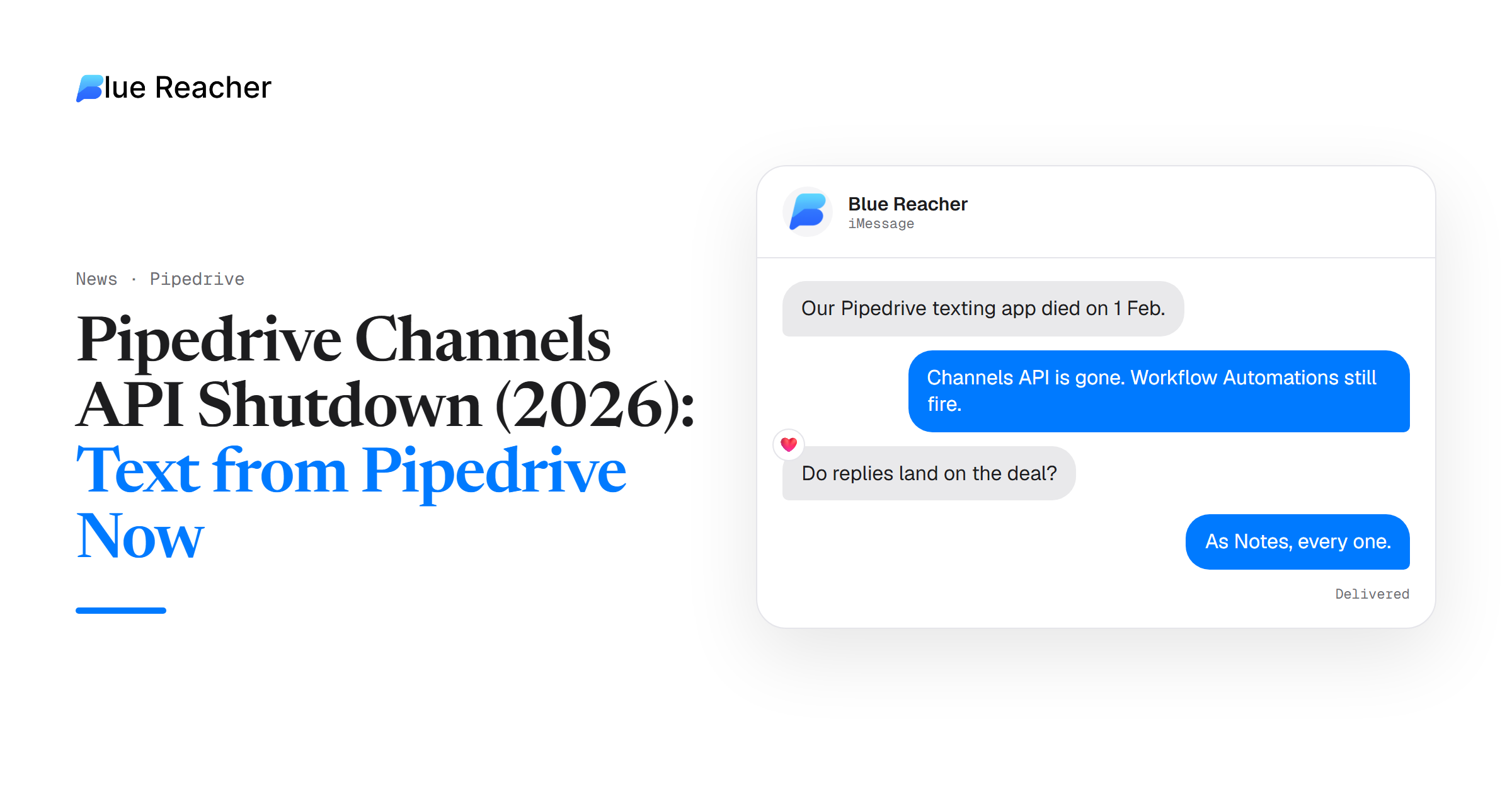 Pipedrive Channels API Shutdown (2026): Text from Pipedrive Now