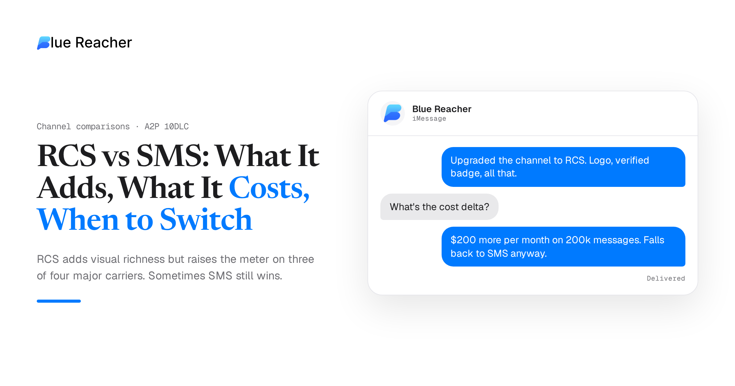 RCS vs SMS: What It Adds, What It Costs, When to Switch
