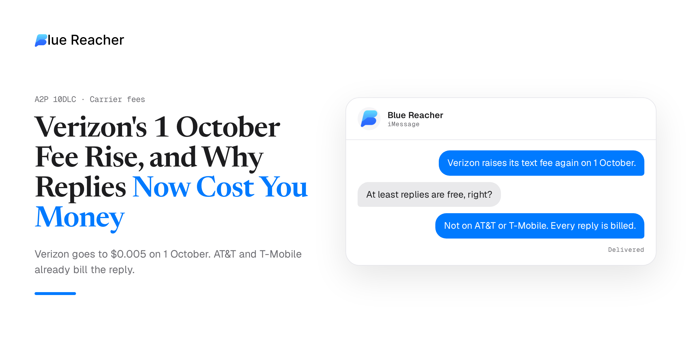 Verizon's 1 October Fee Rise, and Why Replies Now Cost You Money