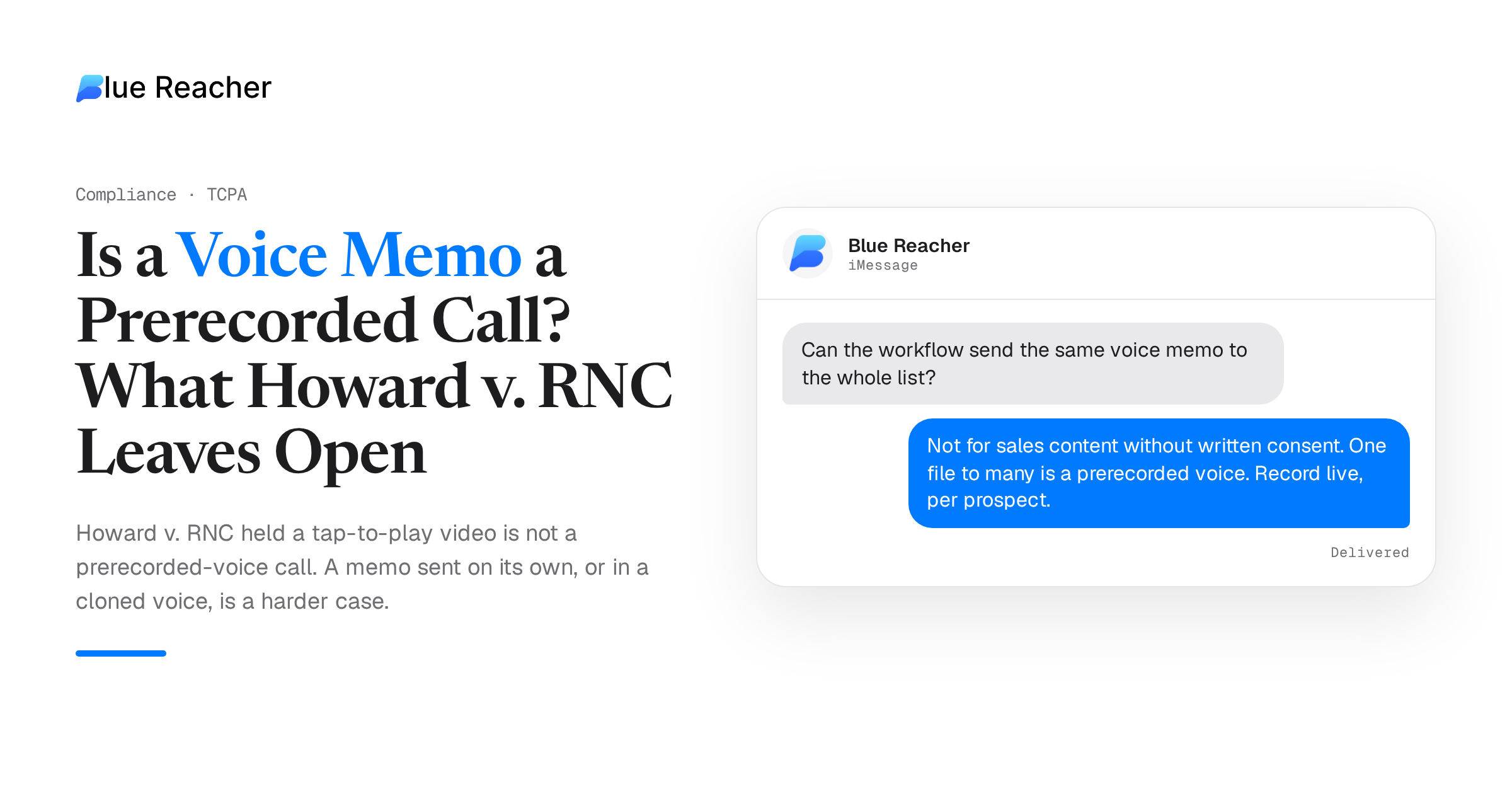 Is a Voice Memo a Prerecorded Call? What Howard v. RNC Leaves Open