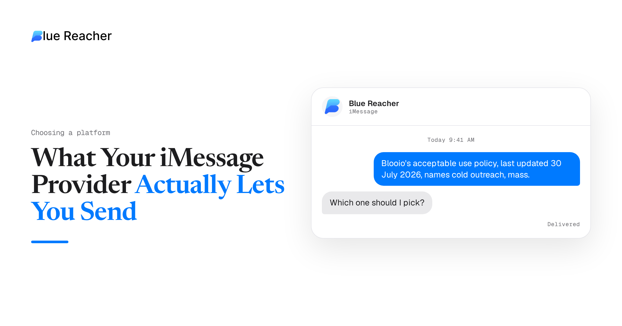What Your iMessage Provider Actually Lets You Send